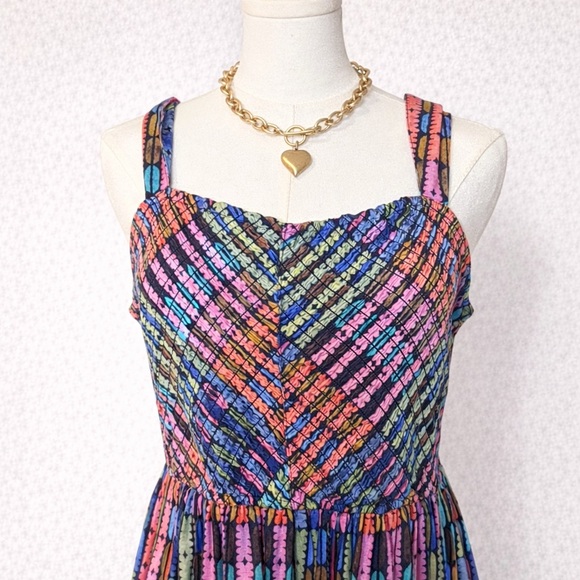 NIC + ZOE NWT Rainbow Macaroon Print Square Neck Midi Dress | Size XL - Picture 4 of 8